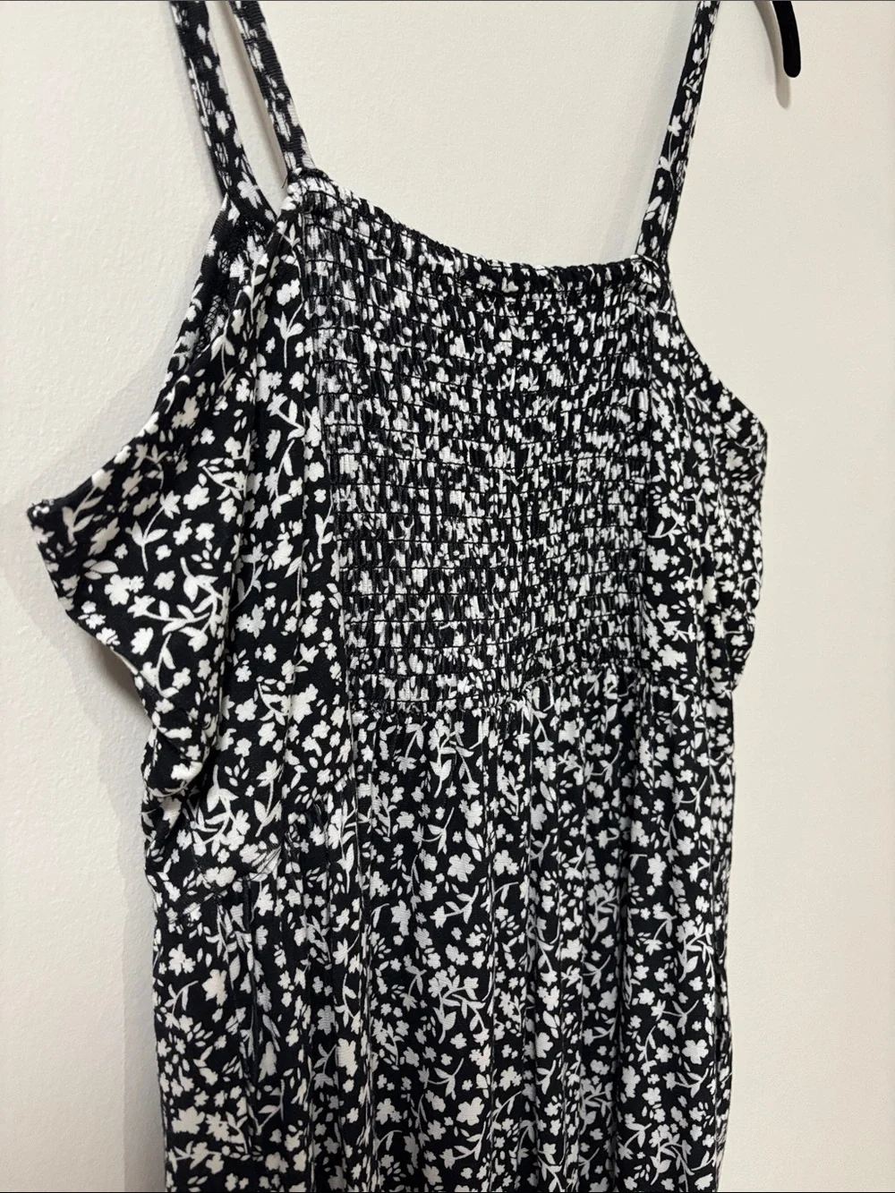 Midi Sundress (L) Group Alina Viscose Soft Stretch Pockets Black White Floral - Picture 5 of 16